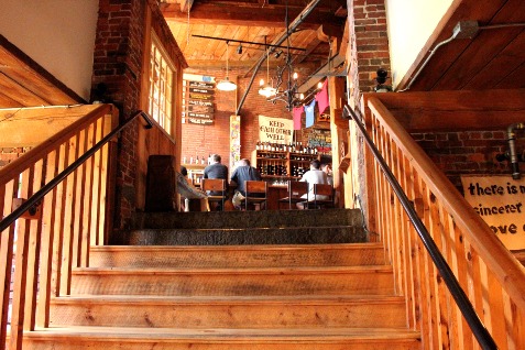 Stairs leading up to Amesbury bar